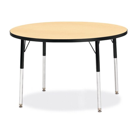 Jonti-Craft Berries Round Activity Table, 42 in. Diameter, A-height, Maple/Black/Black 6468JCA011